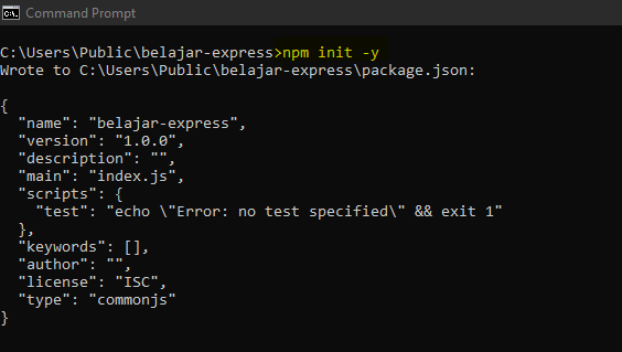 Init Project Express